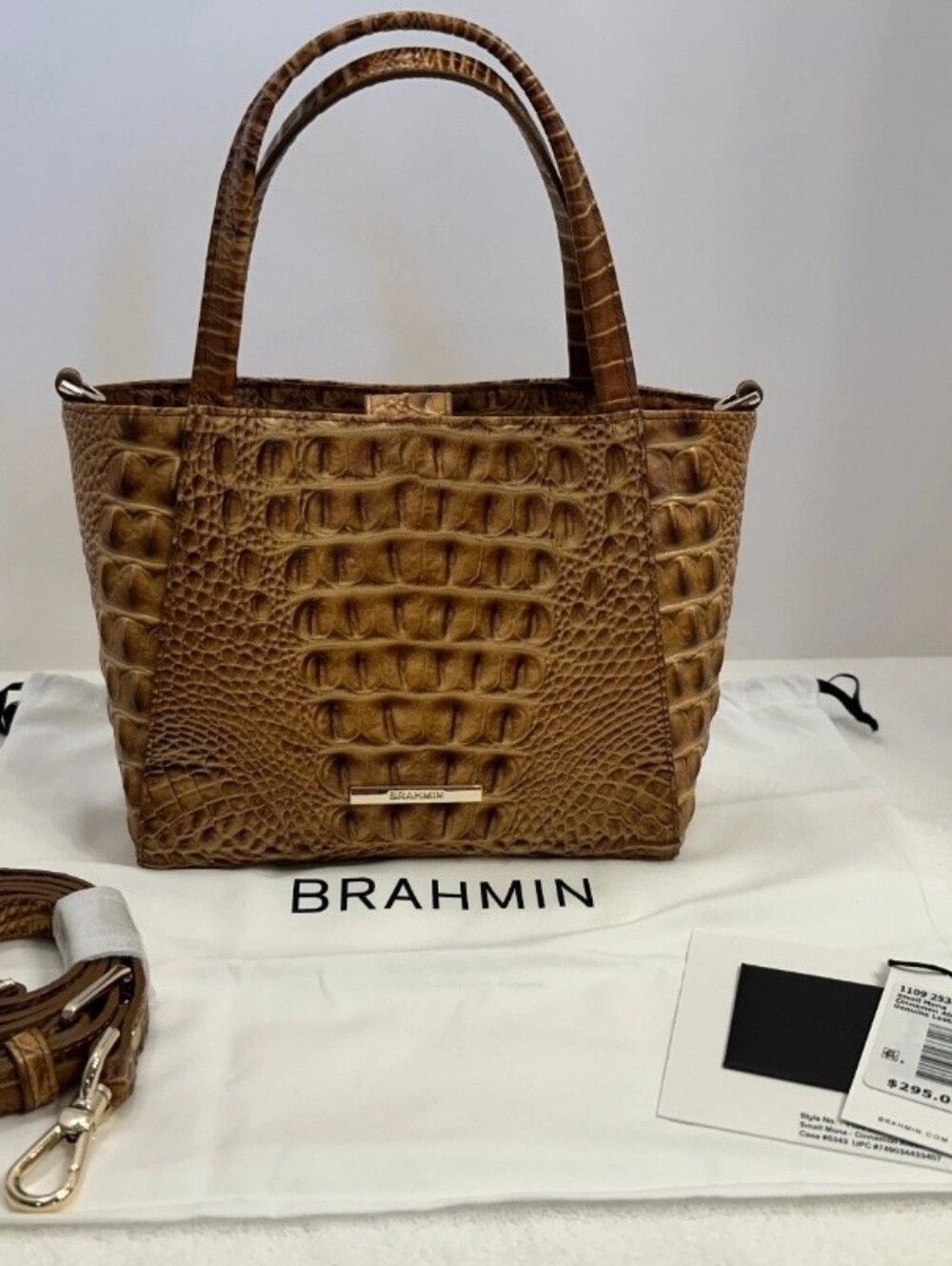 🐊BRAHMIN SMALL MONA TOTE /COLOR- CINNAMON ALDEN ROAD      NWT
